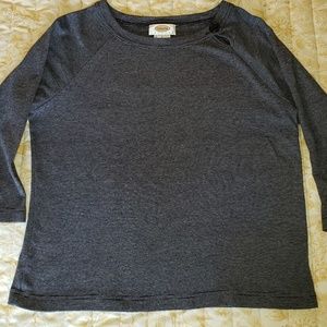 Talbots thin striped black and white top